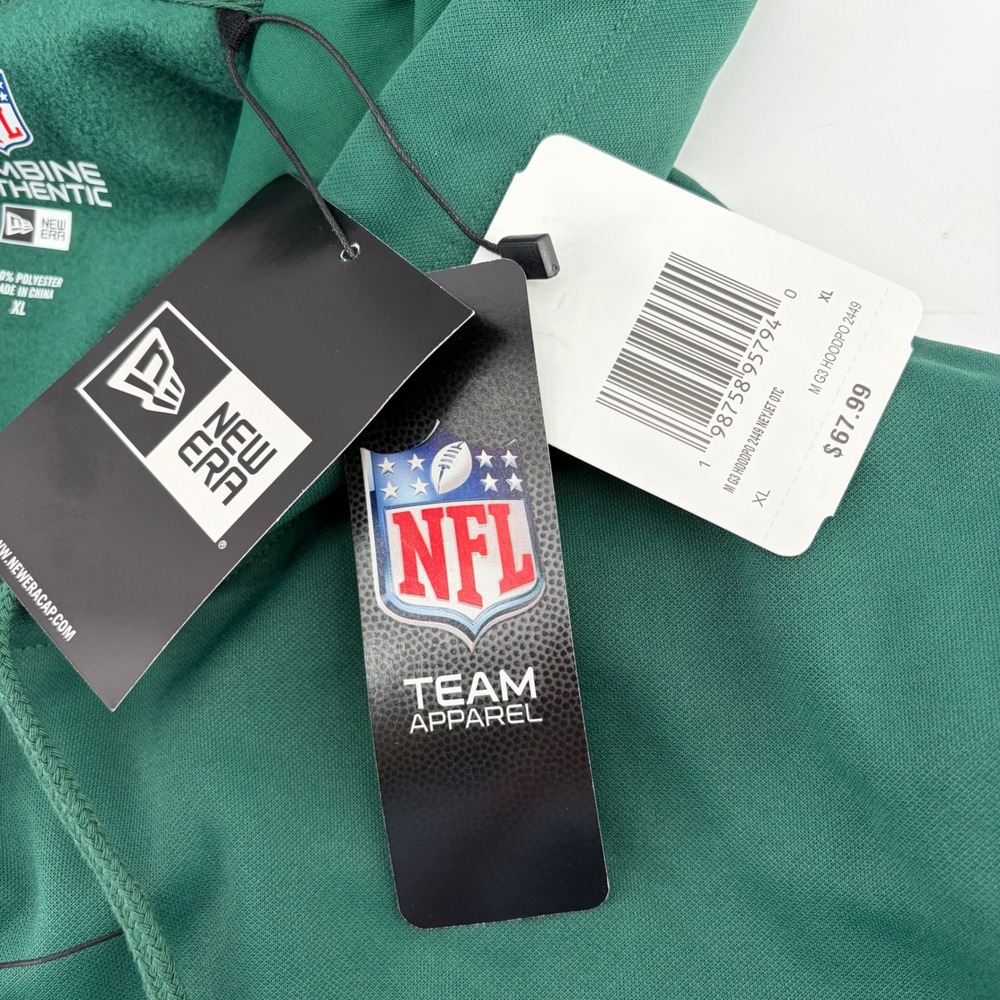 New Era NFL Combine Authentic New York Jets Green Hoodie Mens XL New With Tags - Picture 7 of 10